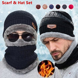 Winter Scarf Beanie Hat For Men Women Winter Scarf Cap Knitted Hat Thick Wool Neck Foulard Cap Mask Bonnet Hats