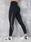 Casual Mesh Stitching Yoga Running Sport Slim Leggings