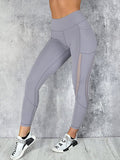 Casual Mesh Stitching Yoga Running Sport Slim Leggings