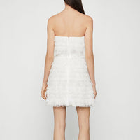 BCBG Lace Ruffle Strapless Dress