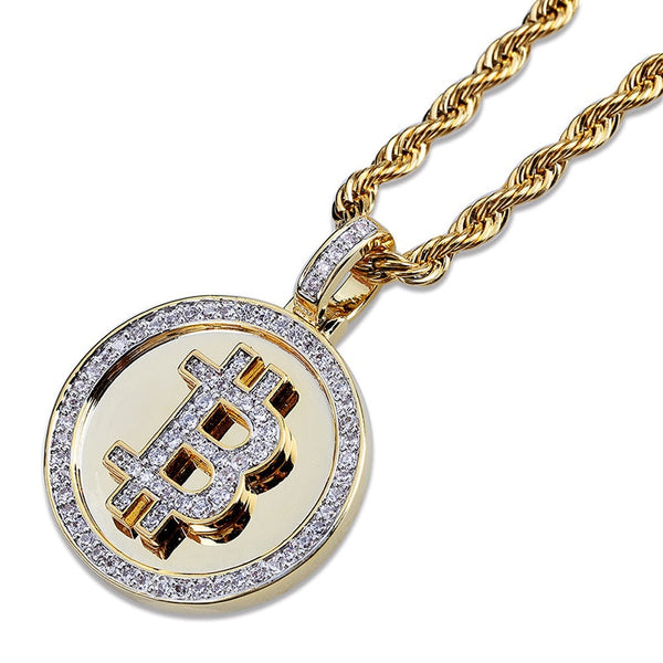 Gold Bitcoin Necklace