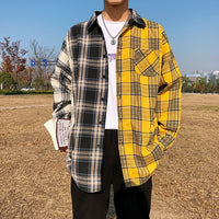 LAPPSTER Men Oversized Cotton Plaid Shirt