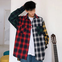 LAPPSTER Men Oversized Cotton Plaid Shirt