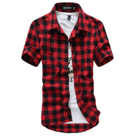 Red And Black  Men's Plaid Shirt