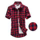 Red And Black  Men's Plaid Shirt