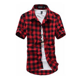 Red And Black  Men's Plaid Shirt