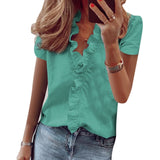 Office Lady Puff Shoulder Blouses