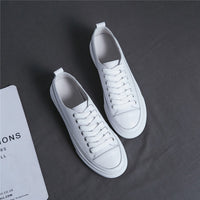 Natural Genuine Leather White Sneakers