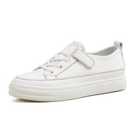 Natural Genuine Leather White Sneakers