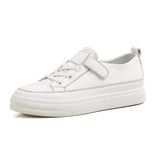 Natural Genuine Leather White Sneakers