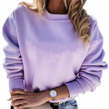 Solid Color O-Neck Cotton Sweatshirt