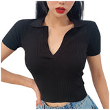 Fashion Knitted Women O-Neck Shirt