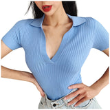 Fashion Knitted Women O-Neck Shirt