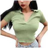 Fashion Knitted Women O-Neck Shirt