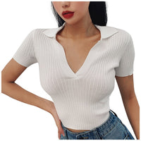 Fashion Knitted Women O-Neck Shirt