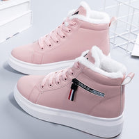 Plush Flat Lace Up Ladies Sneakers