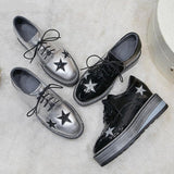 Genuine Leather Women's Lace-up Casual Shoes