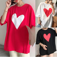 Valentine O-neck Loose Short T-shirt