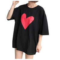 Valentine O-neck Loose Short T-shirt