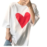 Valentine O-neck Loose Short T-shirt