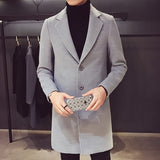 Fashion Men Wool Trench Coat Jackets