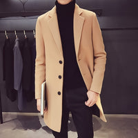 Fashion Men Wool Trench Coat Jackets