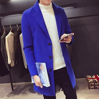 Fashion Men Wool Trench Coat Jackets