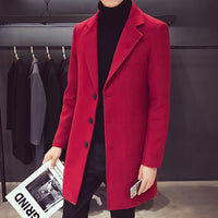 Fashion Men Wool Trench Coat Jackets