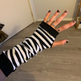 Fashion Lady Striped Elbow Gloves