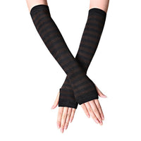 Fashion Lady Striped Elbow Gloves