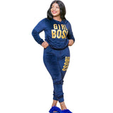 Style Velvet Printing Plus Size Set